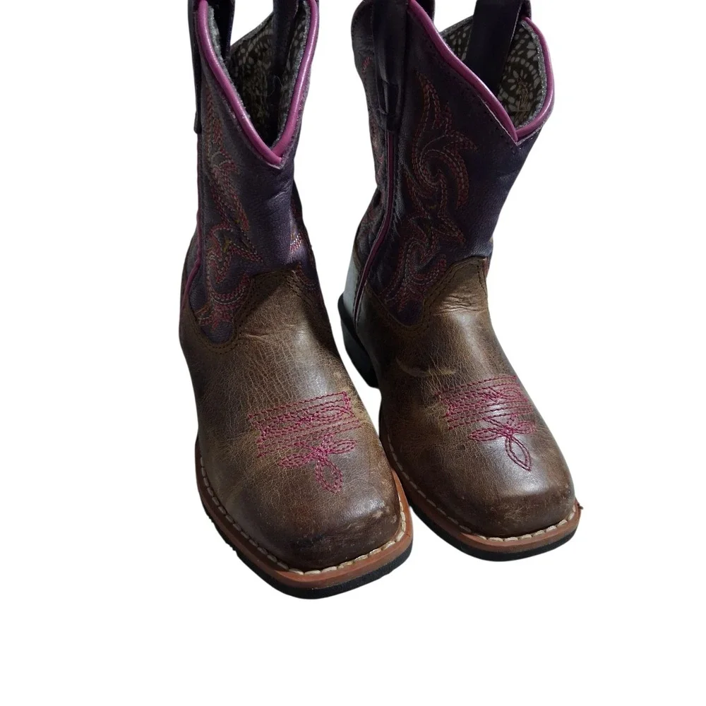 Dan Post Toddler Girls size 6 Tryke Leather Western Cowgirl Square Toe Boots